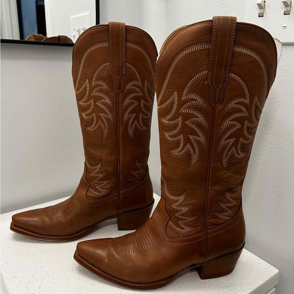 Tecovas Tan Leather Annie Cowboy Boots